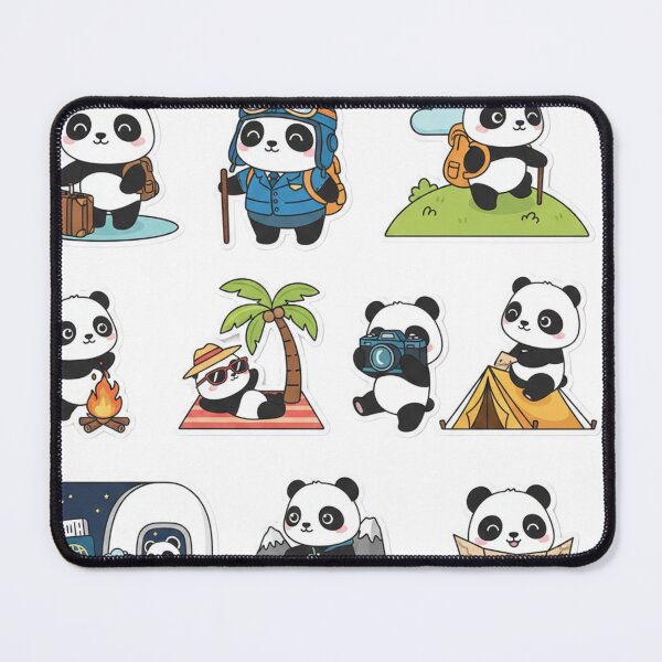 Item preview, Travel Panda Sticker Pack – Cute Adventure Panda Laptop Stickers, Camping Hiking Vacation Kawaii Panda Decals designed and sold by snaperos.