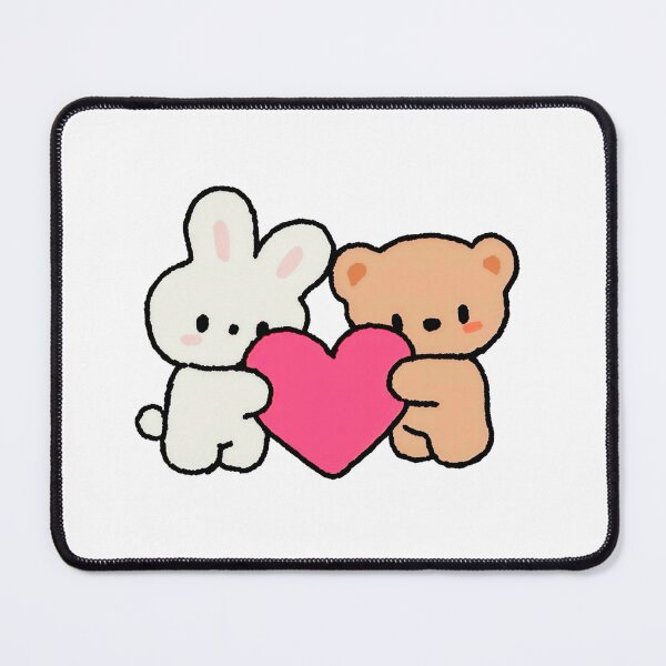 Item preview, Cute Bunny and Teddy Bear Hugging Heart Valentine’s Day Kawaii Love Design designed and sold by Aedition.