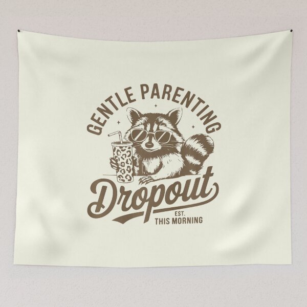 Item preview, gentle parenting dropout raccoon designed and sold by nookmerch97.