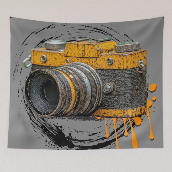 Item preview, Grunge Yellow Vintage Camera Street Art – Retro Photography Aesthetic Design   designed and sold by ChenEngEng.
