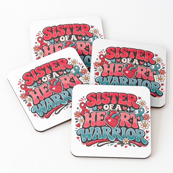 Item preview, Sister of a Heart Warrior CHD Awareness Bubble Typography designed and sold by LunaMagicStudio.