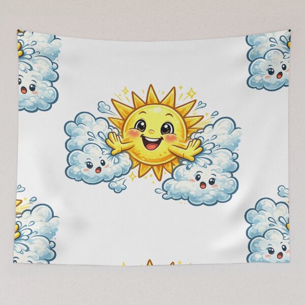 Item preview, Cheerful Sun Chasing Away Clouds designed and sold by SpicyWind.