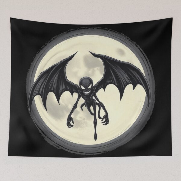 Item preview, Spooky Flying Creature Under the Moon designed and sold by UnhingedBird.