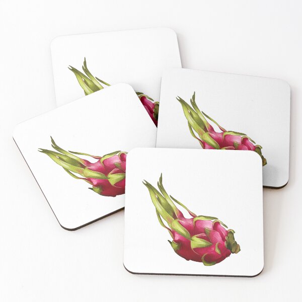 Item preview, Dragon fruit on a white background, showing the unique shape and color of the fruit, with green scales and pink skin, ready for consumption or display designed and sold by Ms. Iryna.
