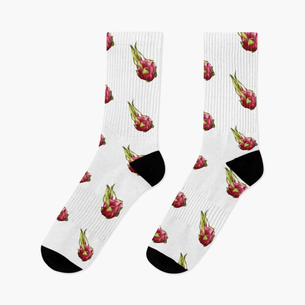 Item preview, Dragon fruit on a white background, showing the unique shape and color of the fruit, with green scales and pink skin, ready for consumption or display designed and sold by Ms. Iryna.