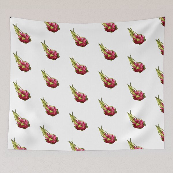 Item preview, Dragon fruit on a white background, showing the unique shape and color of the fruit, with green scales and pink skin, ready for consumption or display designed and sold by Ms. Iryna.
