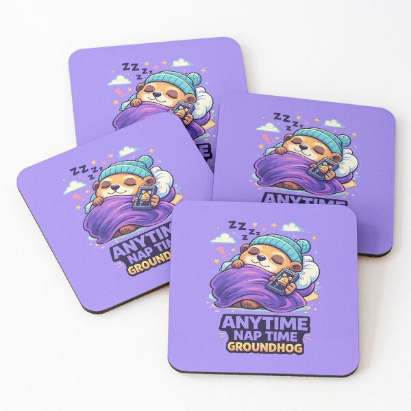Item preview, Anytime Nap Time – Cute Groundhog Cozy Cartoon Design designed and sold by Mosogoloso.