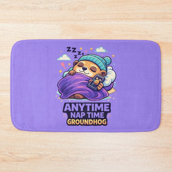 Item preview, Anytime Nap Time – Cute Groundhog Cozy Cartoon Design designed and sold by Mosogoloso.