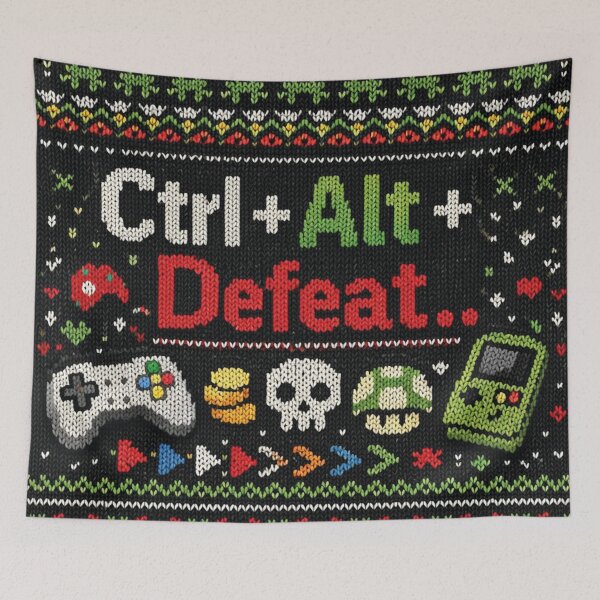 Item preview, Gamer humor Ctrl Alt Defeat Retro knitting patterns designed and sold by Mauswohn.