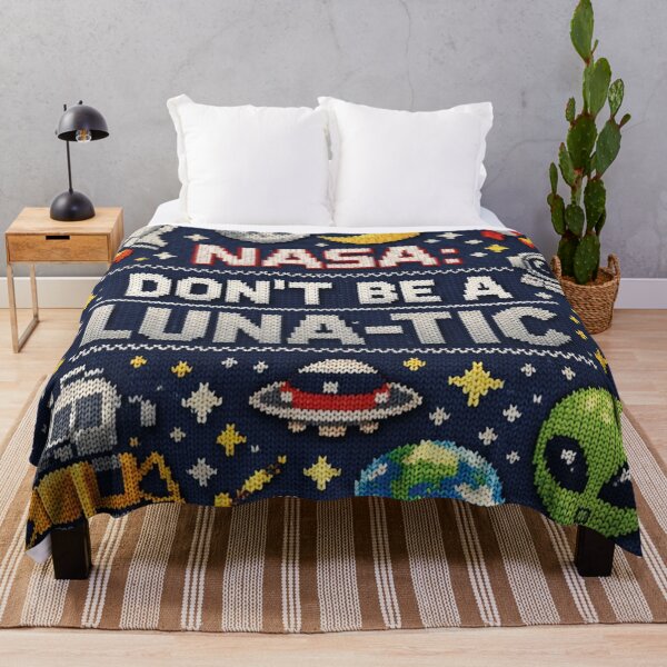 Item preview, NASA Don't be a Luna-tic space knitting pattern designed and sold by Mauswohn.