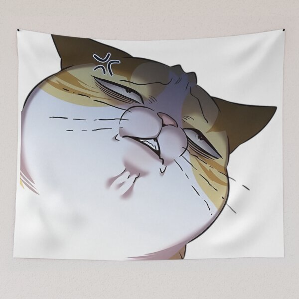 Item preview, Angry Chubby Cat Meme – Grumpy Cute Anime Style Kitty designed and sold by Dyan4.