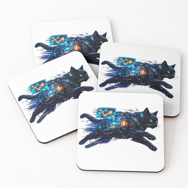 Item preview, Neon Data Courier Cat designed and sold by pumsquare.
