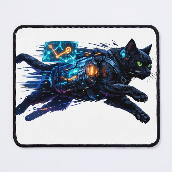 Item preview, Neon Data Courier Cat designed and sold by pumsquare.