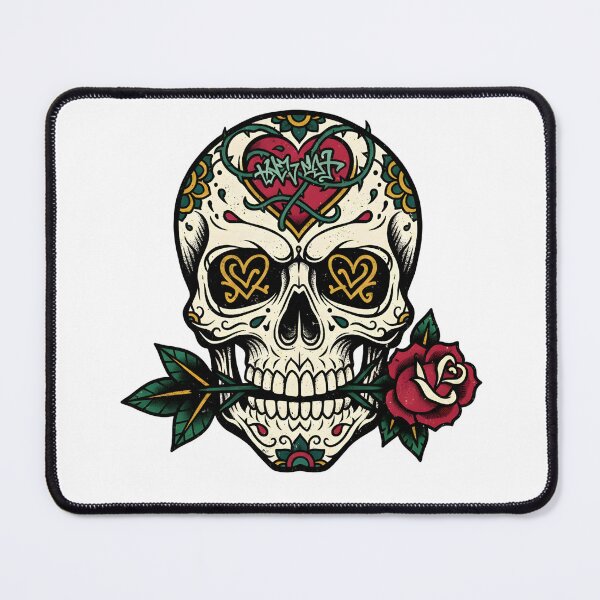 Item preview, Sugar Skull Tattoo with Rose Gothic Love designed and sold by TomxDesign.