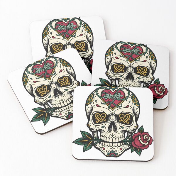 Item preview, Sugar Skull Tattoo with Rose Gothic Love  designed and sold by TomxDesign.