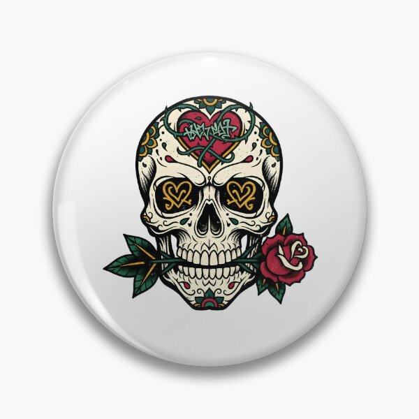 Item preview, Sugar Skull Tattoo with Rose Gothic Love  designed and sold by TomxDesign.