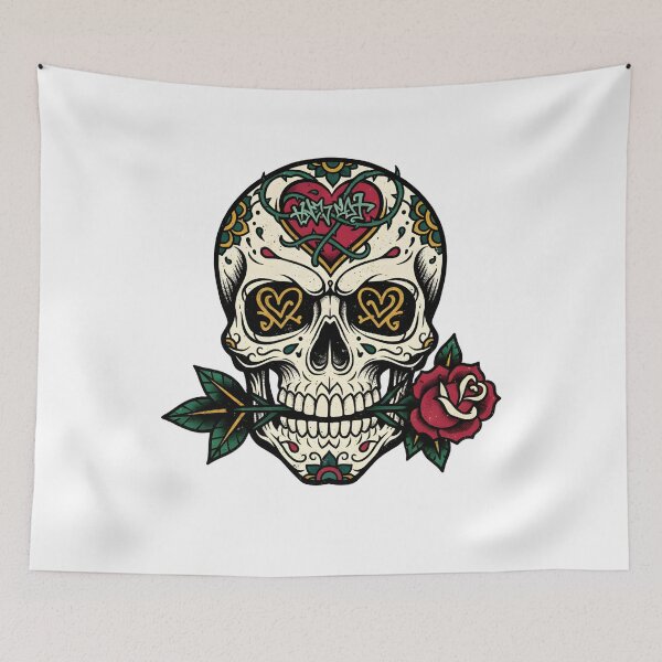 Item preview, Sugar Skull Tattoo with Rose Gothic Love  designed and sold by TomxDesign.