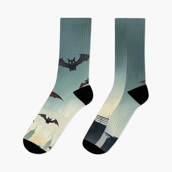 Item preview, Bats Over Foggy Cityscape designed and sold by cuprum.