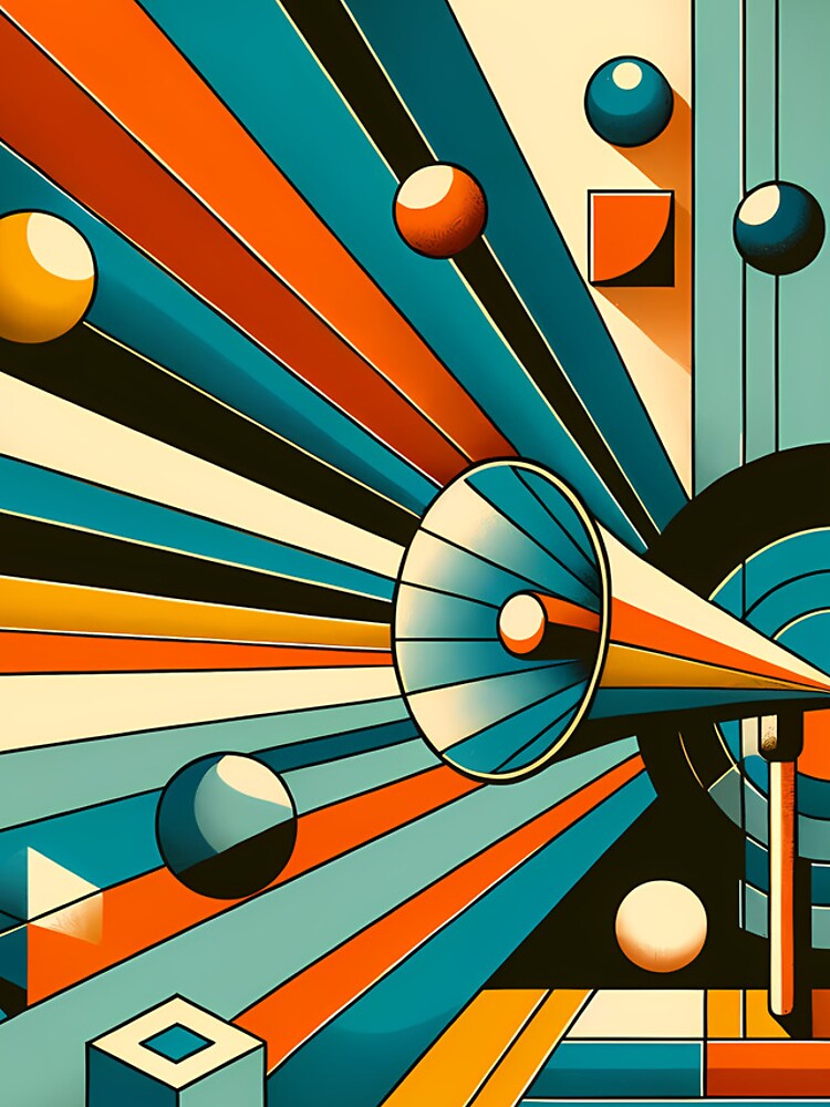 Thumbnail 4 of 4, iPhone Case, Geometric Rays and Spheres Abstract Composition designed and sold by InkSmithery.
