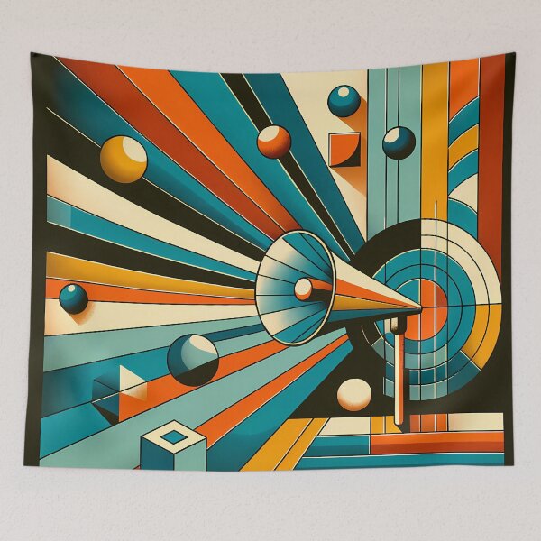 Item preview, Geometric Rays and Spheres Abstract Composition designed and sold by InkSmithery.