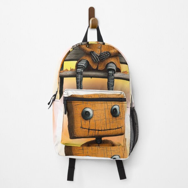 Item preview, Cute Wooden Robot with Bird at Sunset – Whimsical Fantasy Character Art designed and sold by ChenEngEng.