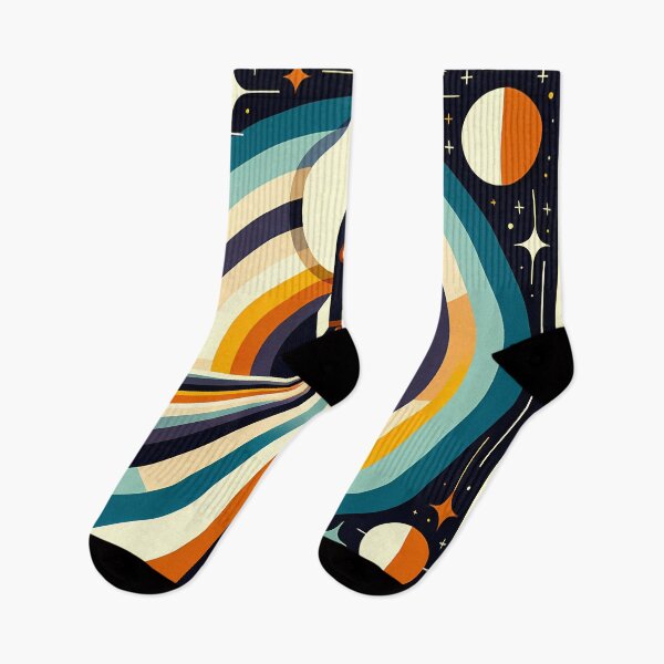 Item preview, Retro Rocket Launch Geometric Space Illustration designed and sold by InkSmithery.