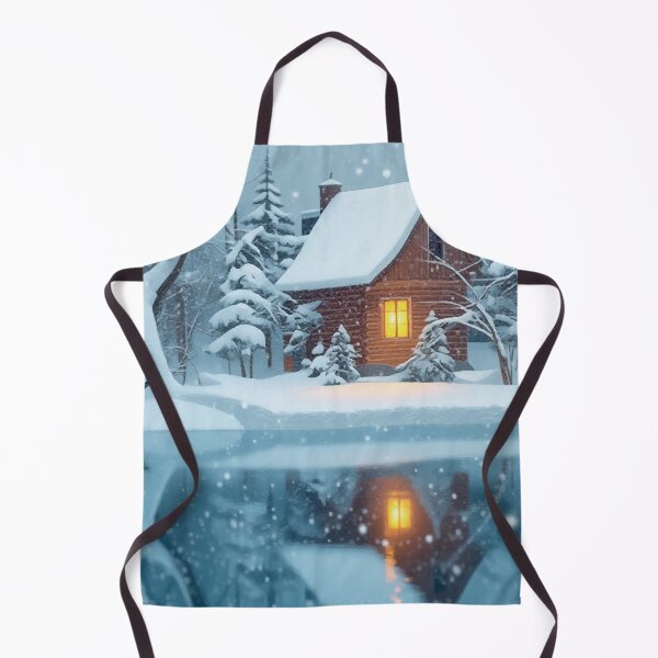 Item preview, Cozy Winter Cabin by the Lake – Snowy Forest Night Scene designed and sold by darekkocurek.