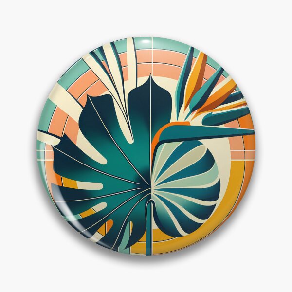 Item preview, Geometric Monstera Leaf with Bird of Paradise designed and sold by InkSmithery.