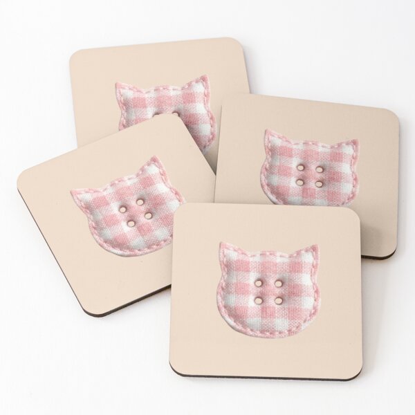 Item preview, PINK KITTEN FELTED BUTTON PATCH designed and sold by LYFSTYLE.GEMS.
