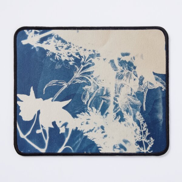 Item preview, Abstract blue flowers cyanotype designed and sold by creativegoldenleaf.