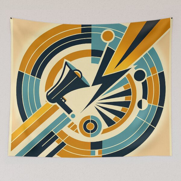 Item preview, Retro Megaphone Geometric Burst designed and sold by InkSmithery.