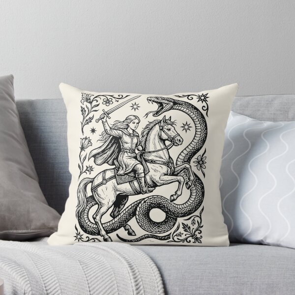 Item preview, Warrior Maiden Horse Rider Serpent Slayer Medieval designed and sold by Y-Vibes.