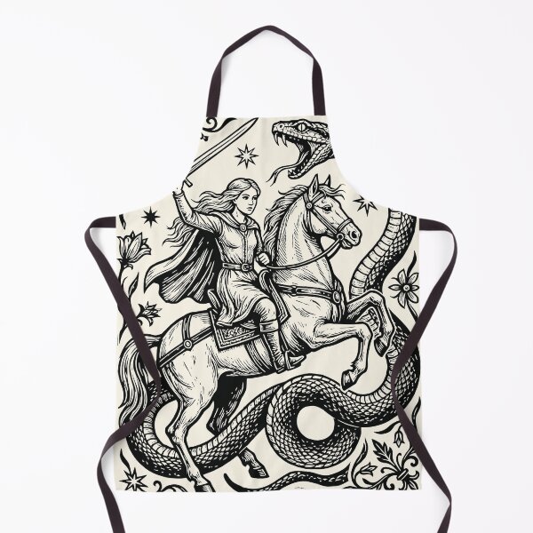 Item preview, Warrior Maiden Horse Rider Serpent Slayer Medieval designed and sold by Y-Vibes.