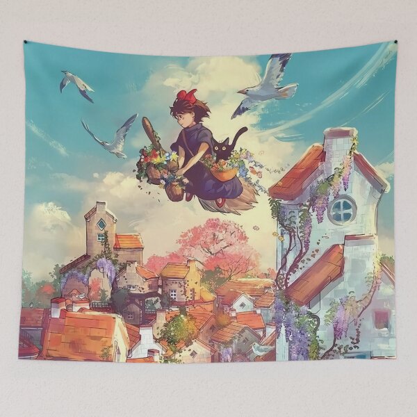 Item preview, Cute kawaii art girl kiki's go -%[ghiblis]%- flying away %[kikis]% designed and sold by Wenddys.
