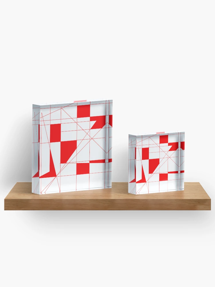 Thumbnail 3 of 5, Acrylic Block, Red Pattern designed and sold by Rell Design.