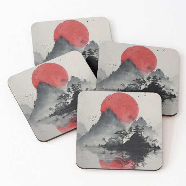 Item preview, Crimson Dawn Over Whispering Peaks designed and sold by Venon28.