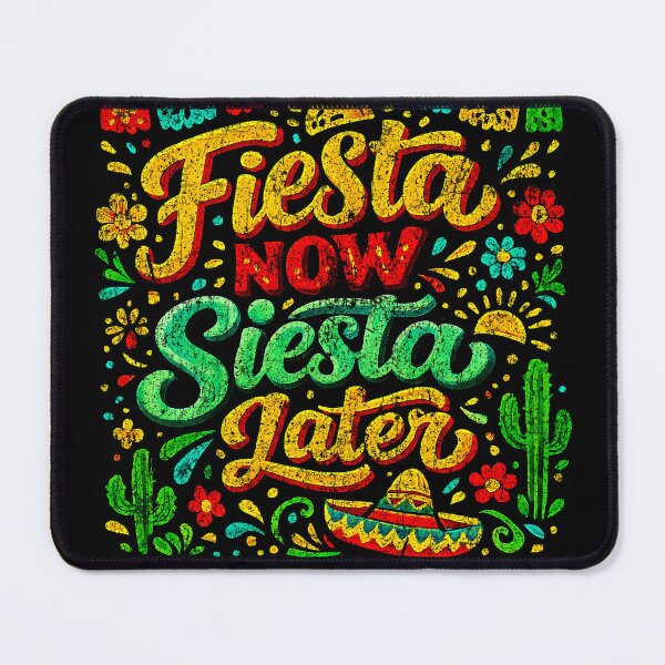 Item preview, Fiesta Now Siesta Later - Funny Vintage Mexican Cinco de Mayo designed and sold by TAKATAKATOUM.