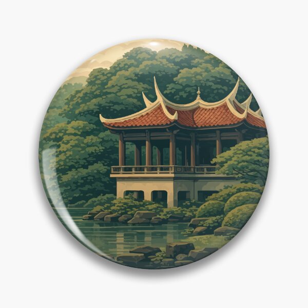 Item preview, Shinjuku Gyoen Pavilion by the Water - Japanese Garden Illustration designed and sold by darekkocurek.