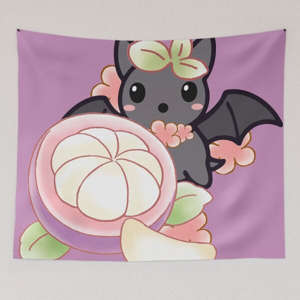 Item preview, Cute Kawaii Bat with Exotic Mangosteen designed and sold by Kanniax.