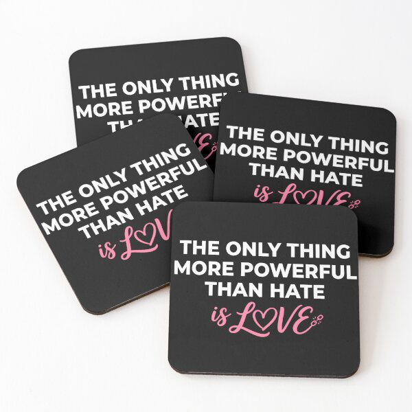 Item preview, The Only Thing More Powerful Than Hate Is Love – Black Background Love Quote Typography designed and sold by KivaroArt.