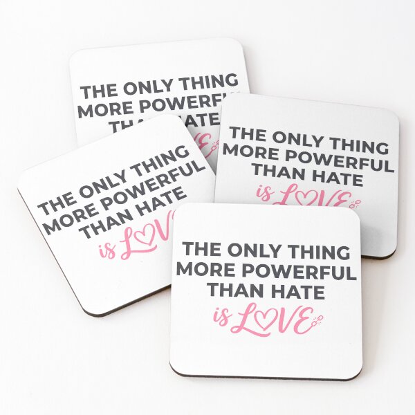 Item preview, The Only Thing More Powerful Than Hate Is Love – Minimal White Background Love Quote designed and sold by KivaroArt.