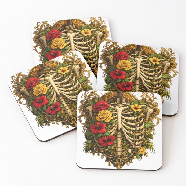 Item preview, Black History Month African Skeleton Queen Floral Gothic Art Design designed and sold by Design-KS.