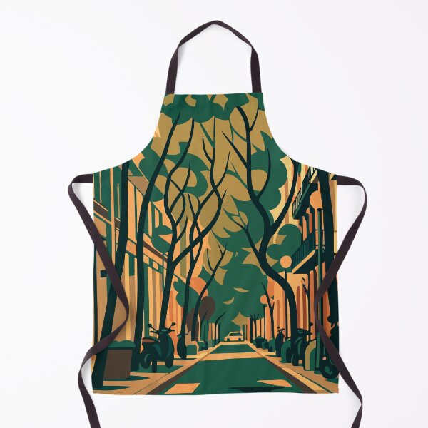 Item preview, Tree‑Lined Street in Barcelona – Urban Art Illustration designed and sold by darekkocurek.