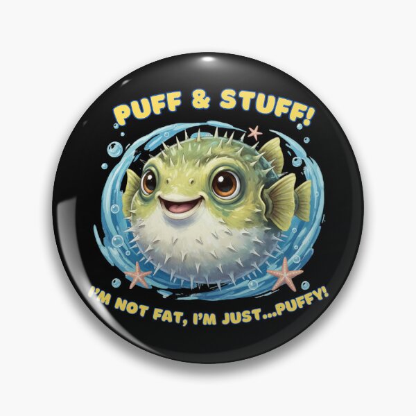 Item preview, Cute Puffy Pupperfish Fish - Funny Ocean meme Art designed and sold by LittleLoopArt.