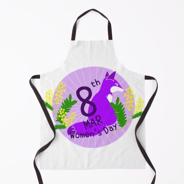 Item preview, The fox is purple and white, the mimosa flowers are yellow, and the leaves are green. designed and sold by Kan digital art.