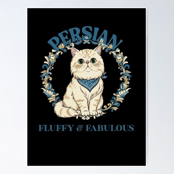 Item preview, Fluppy & Fabulous Persian Cat - Cute Stylish Kitty Artwork designed and sold by LittleLoopArt.