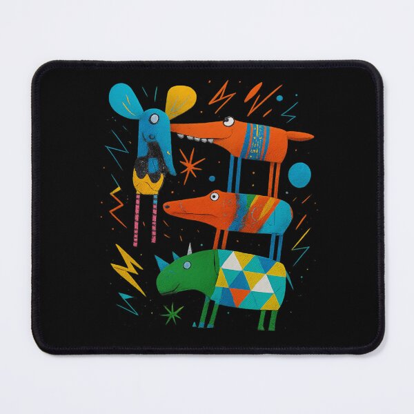 Item preview, Colorful Stacked Wildlife – Geometric Elephant Crocodile Rhino Graphic designed and sold by GorinART.