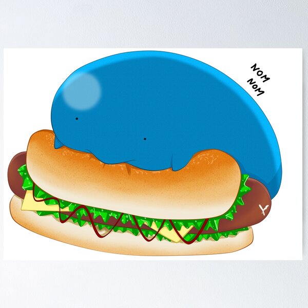 Slime Eating a Hotdog Poster