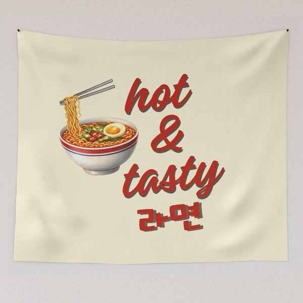 Item preview, Ramyeon picante y sabroso: ilustración de sopa de fideos picante coreana designed and sold by mycreastyle.