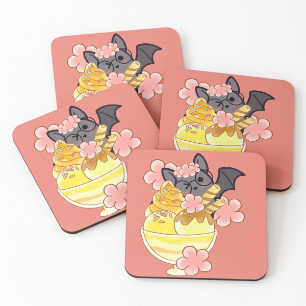 Item preview, Cute Floral Bat with Ice Cream Sundae designed and sold by Kanniax.